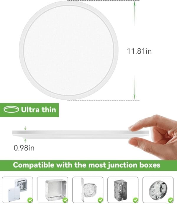 zemty 6pack 12 inch led flush mount ceiling light (white)