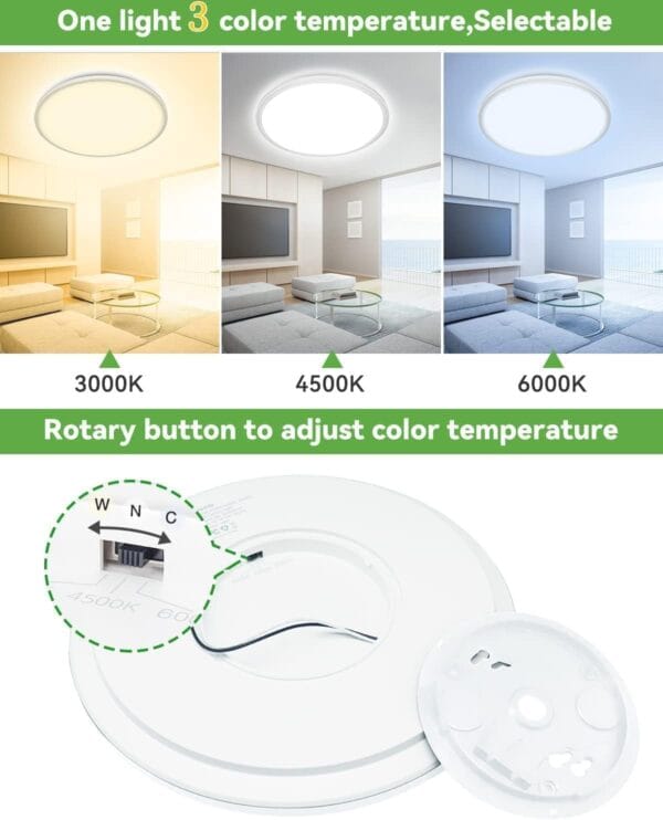 zemty 6pack 12 inch led flush mount ceiling light (white)