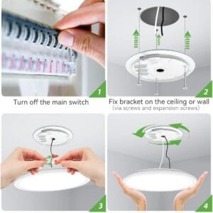 zemty 6pack 12 inch led flush mount ceiling light (white)