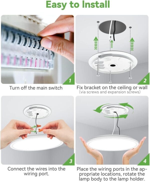 zemty 6pack 12 inch led flush mount ceiling light (white)