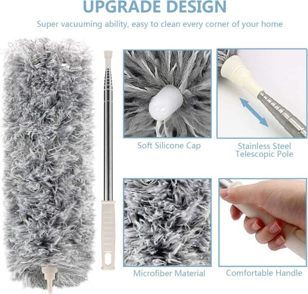 microfiber duster with extension pole(stainless steel) 30 to 100