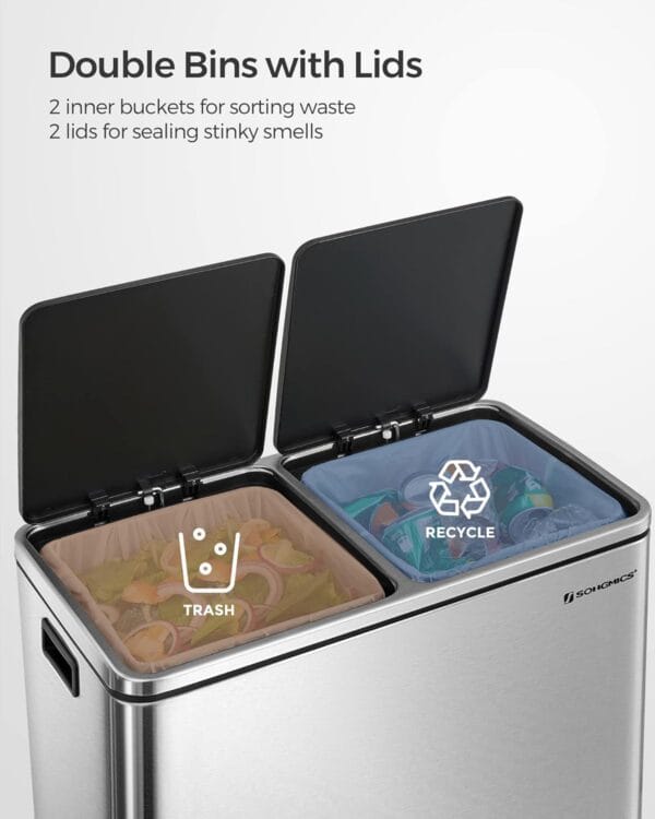 2 x 8 gallon (2 x 30 l) garbage can for kitchen